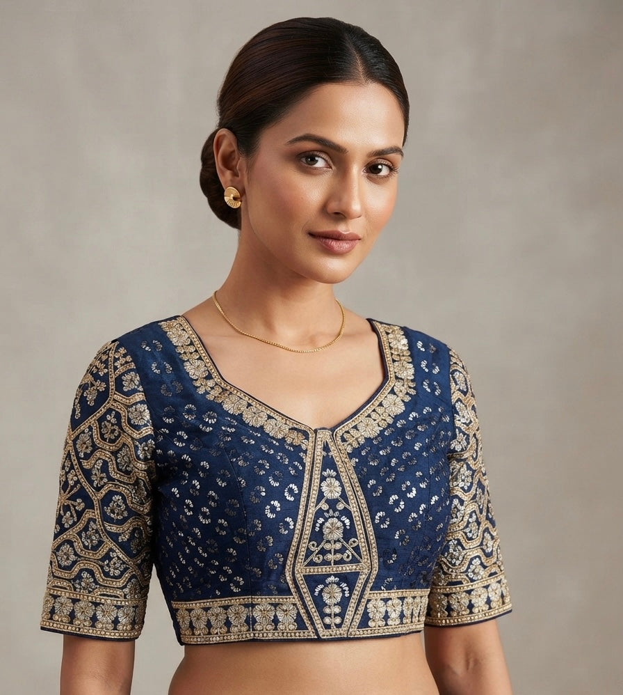 Designer embroidery Blouse 👚 elbow hands 🌺
