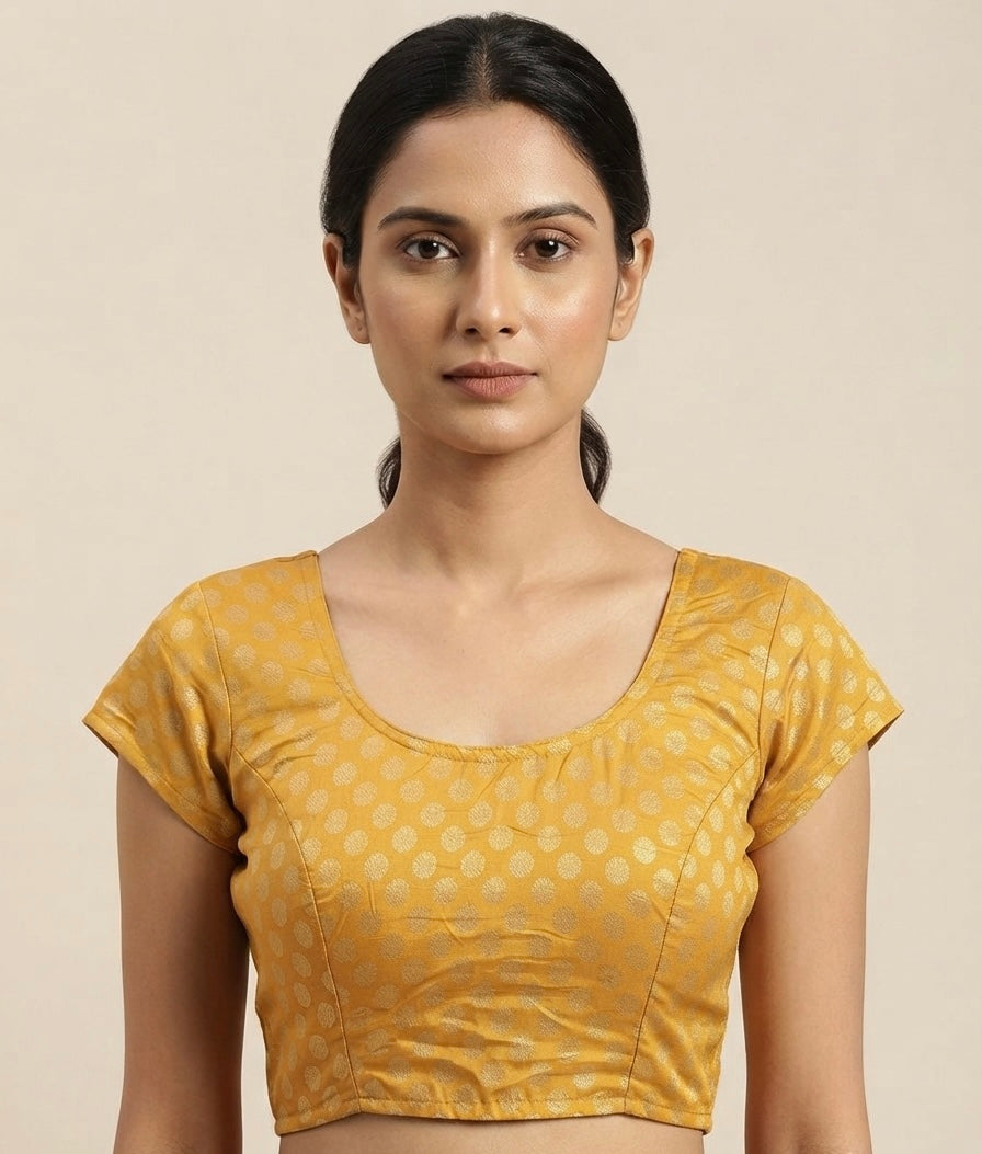 Printed Blouse 👚 mega hands yellow colour