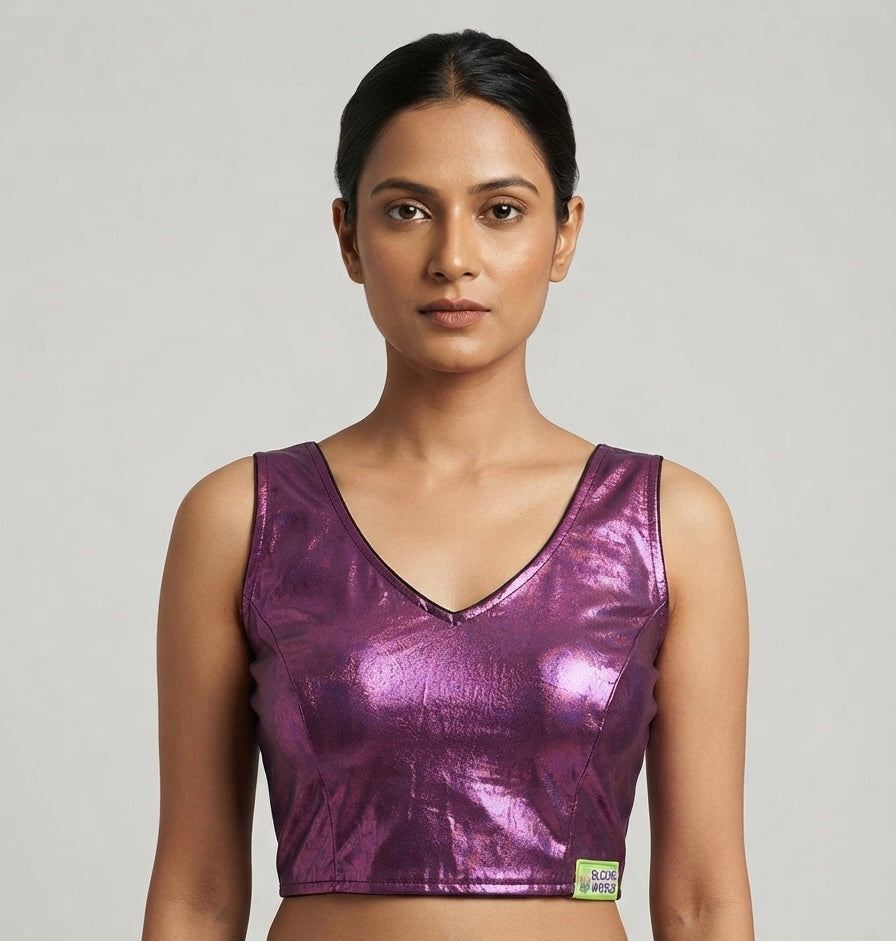 Shimmer shiny ✨ party Blouse 👚 with short hands ￼￼