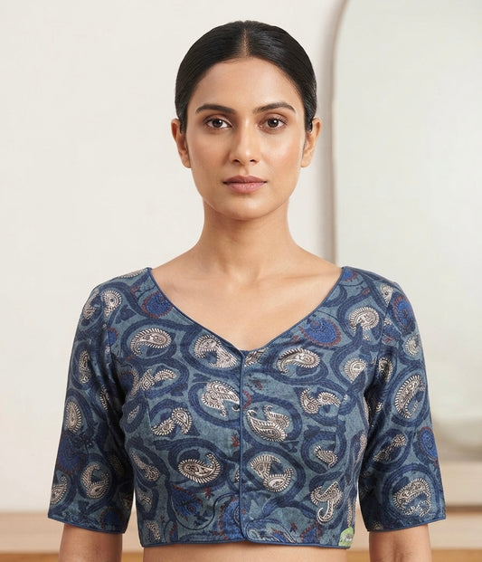 Digital Kalamkari printed Blouse 👚 with sleeves
