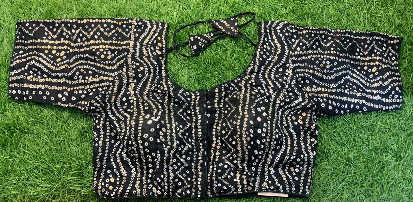 Bottle green bandani print fancy blouse 👚