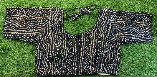 Bottle green bandani print fancy blouse 👚