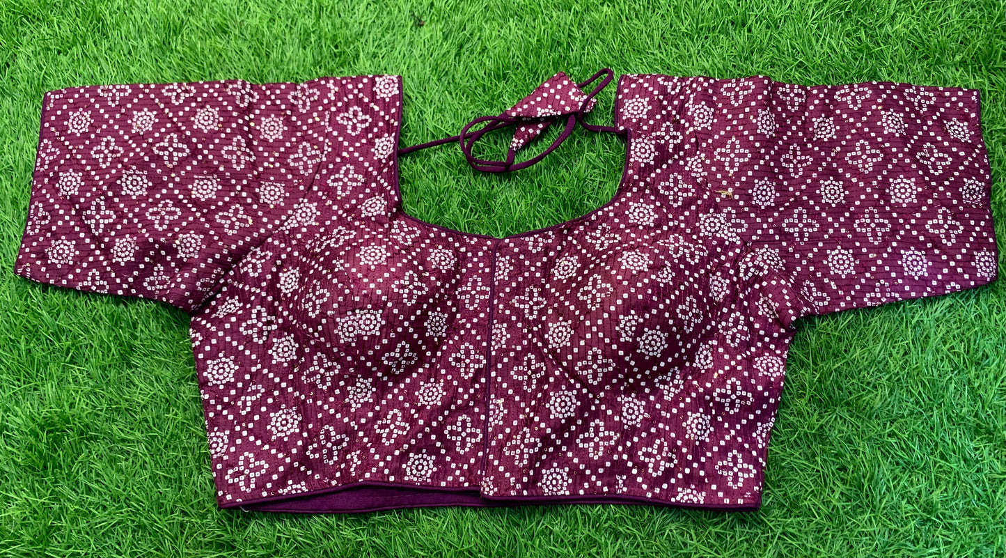 Purple white print fancy blouse 👚