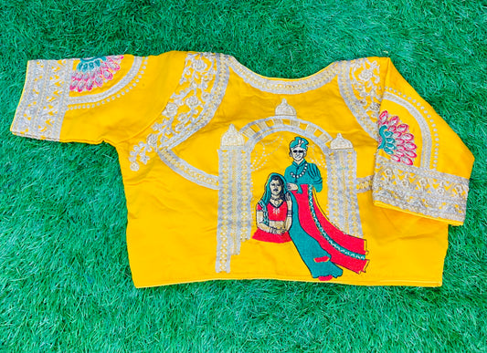 Yellow designer wedding blouse