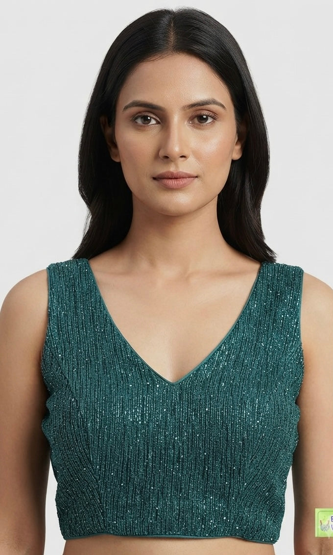 Designer shimmer shiny ✨ Blouse 👚 with short hands ✨