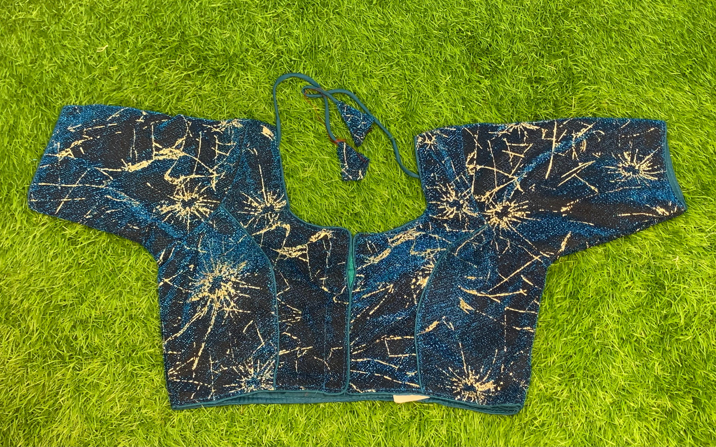 Glitter blue fancy blouse