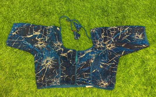 Glitter blue fancy blouse