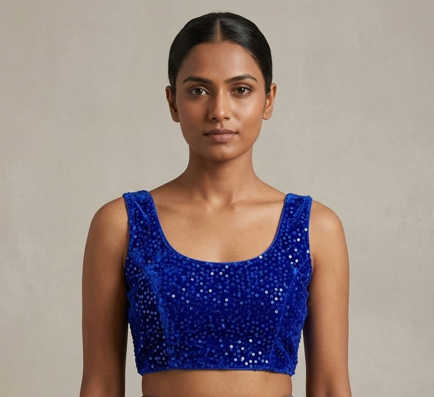 Royal blue sequin Blouse 👚 with hands