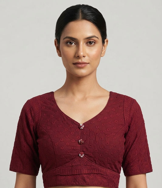 Marron thread work Blouse 👚