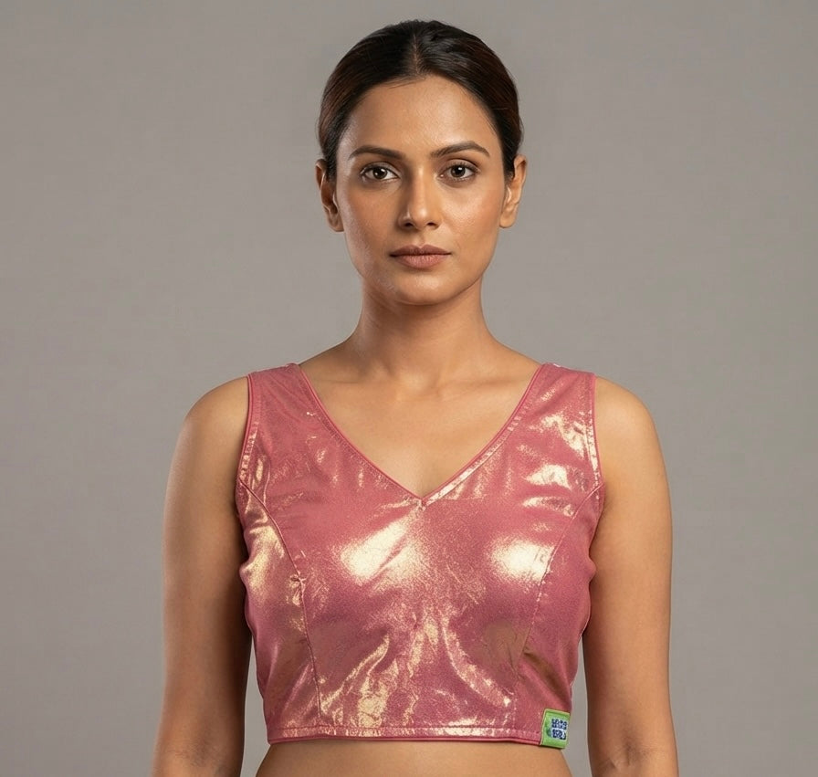 Shimmer shiny ✨ party Blouse 👚 with short hands ￼￼