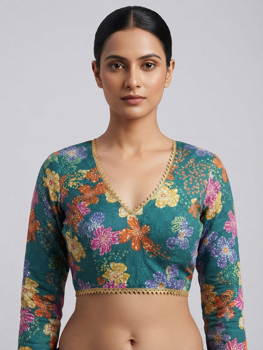 Flower printed full hands Blouse 👚