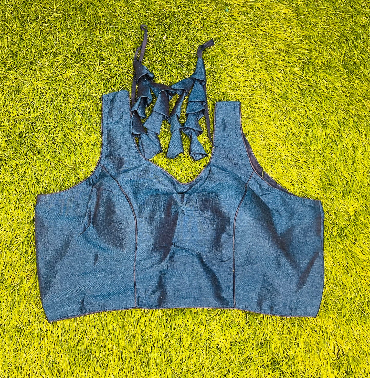 Peacock blue plain blouse