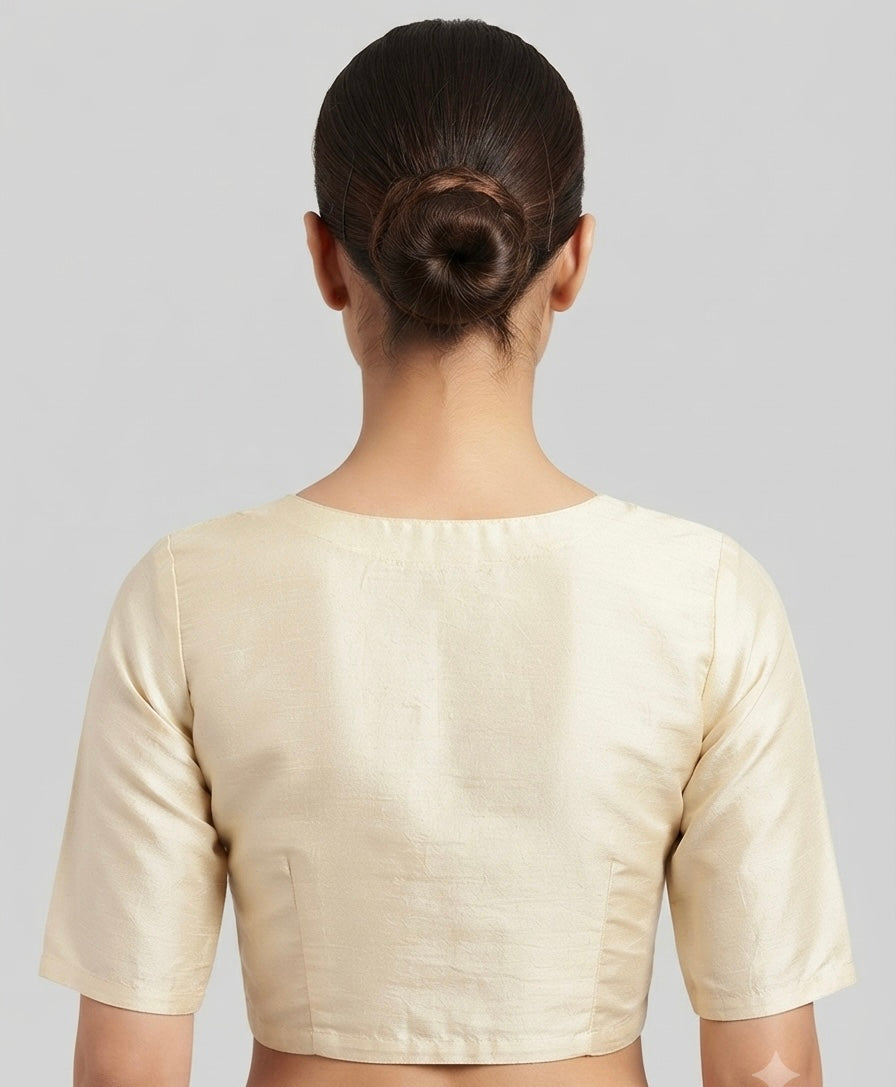 Tissue plain V-neck Blouse 👚 with sleeves🌸