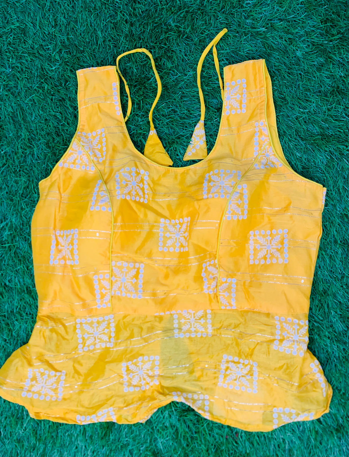 Peplum blouse yellow