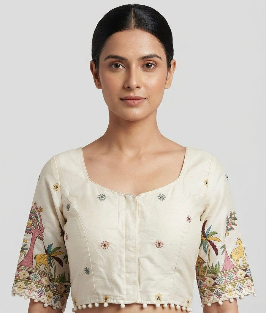 Tree printed cotton Blouse 👚 with sleeves
