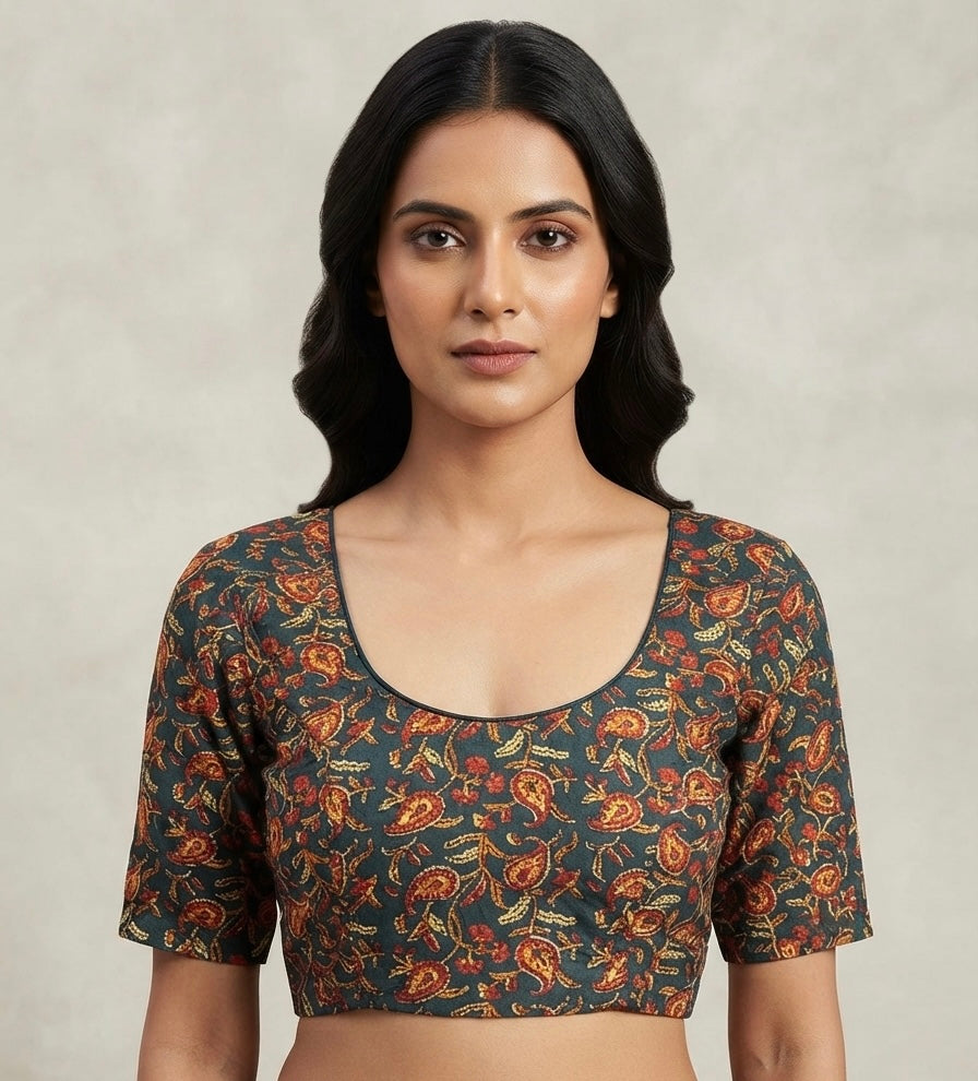 Kalamkari stretchable printed Blouse 👚