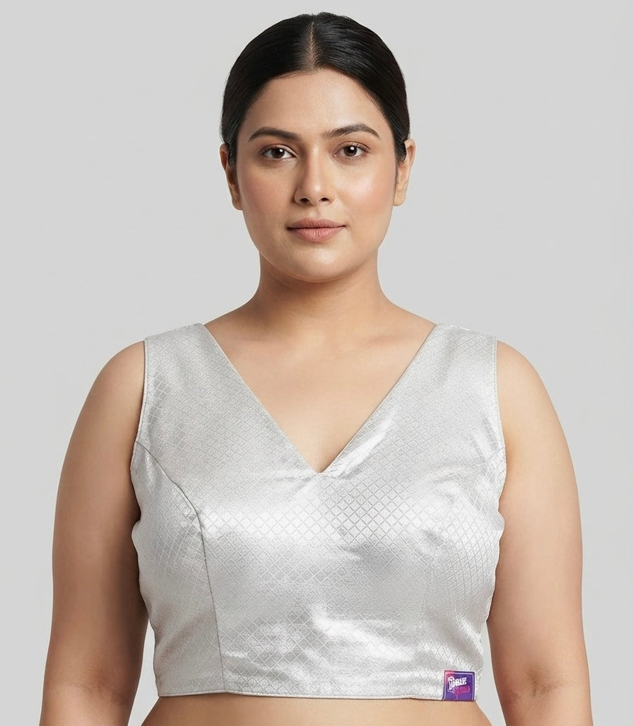 Silver Pearl Shine Blouse 👚 with hands ✨plus size