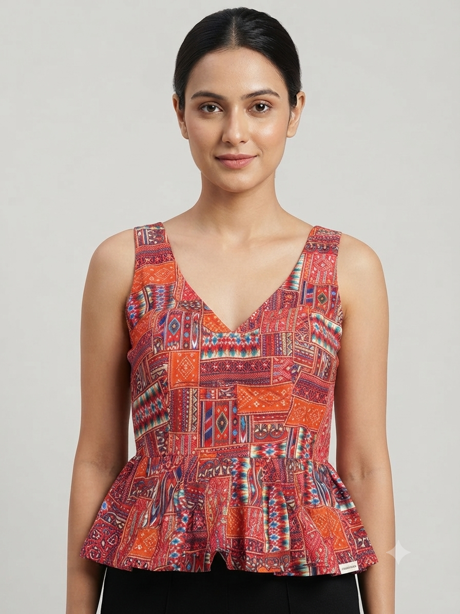 Multicolour blouse with hands