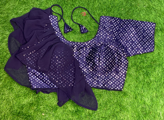 Navy blue fancy blouse