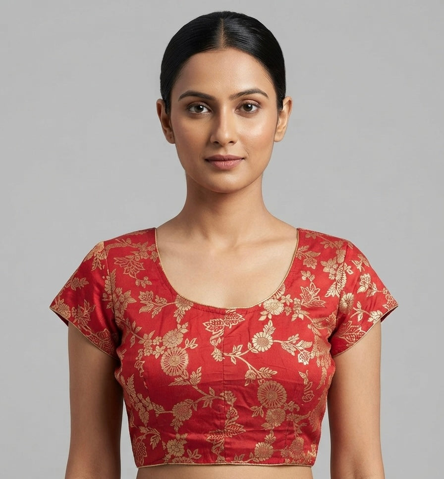 Banaras Blouse 👚 mega hands red colour ￼