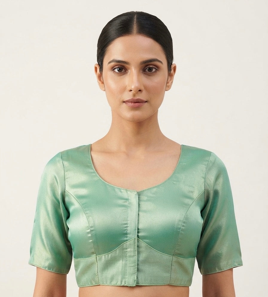 Tissue Grace U-neck Blouse 👚 elbow hands