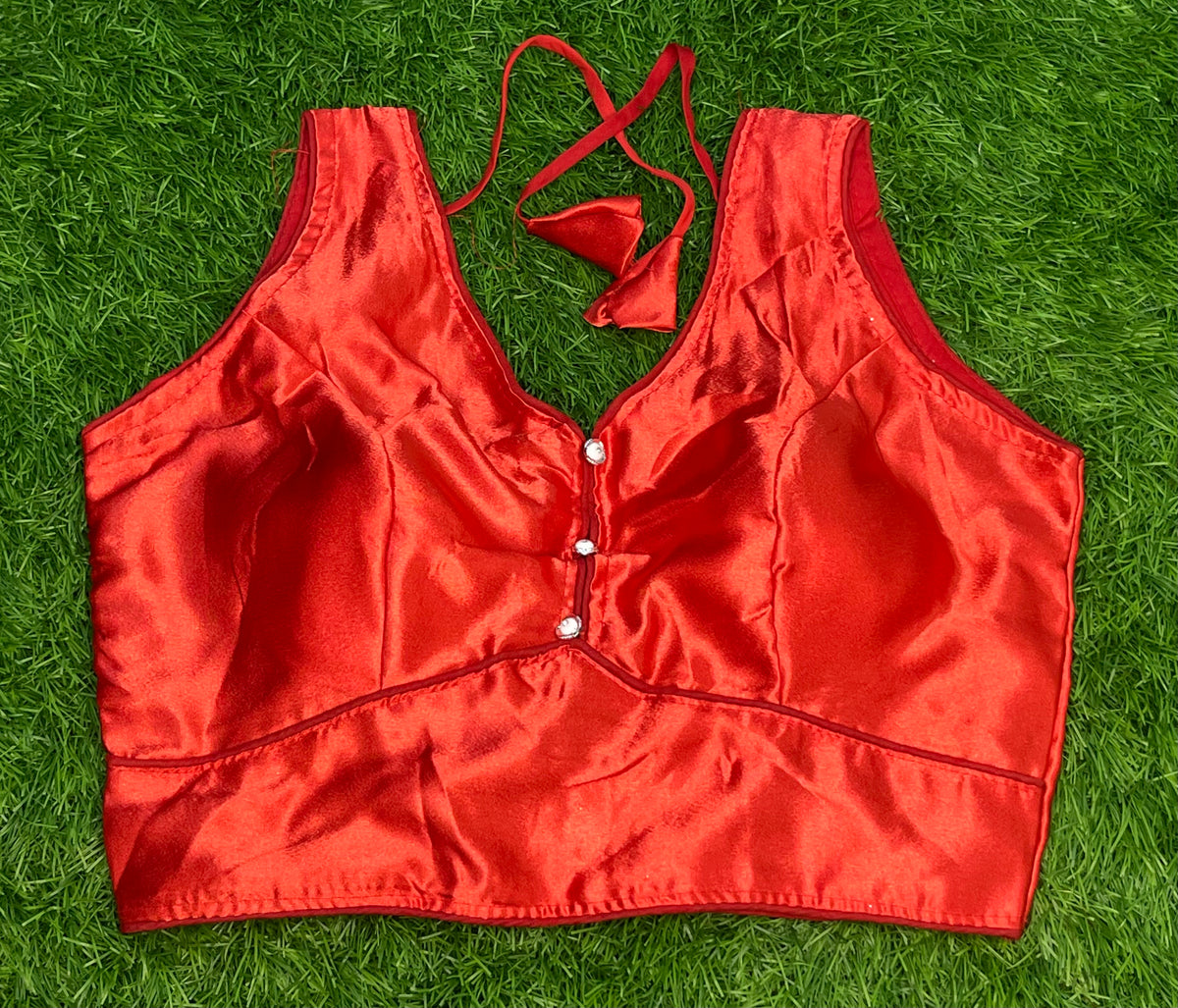 Red shiny cloth with hands