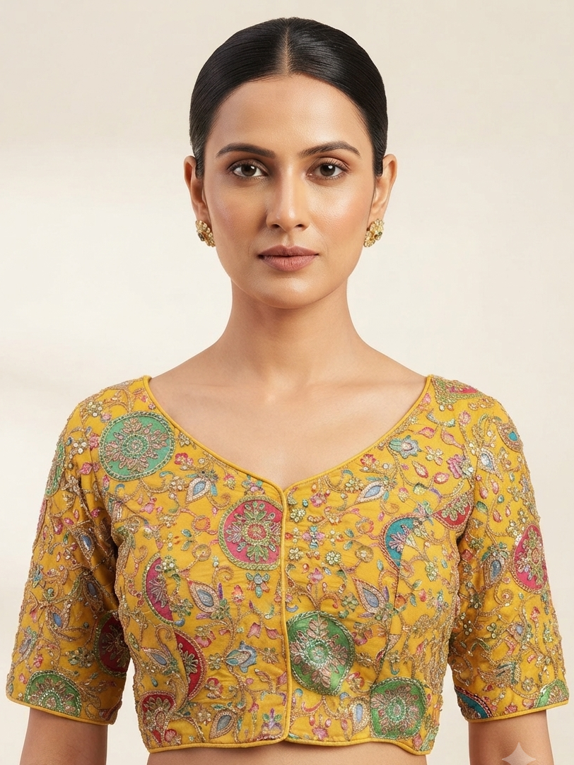 Fancy embroidery Blouse 👚 with sleeves