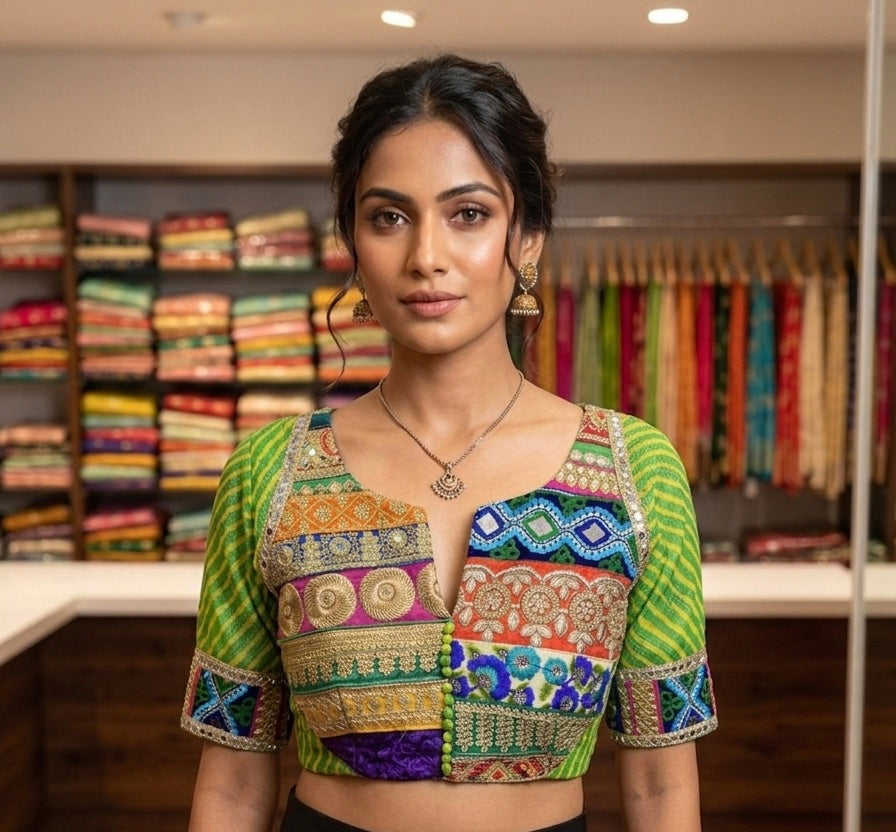 Dandiya multicolour backless blouse 👚
