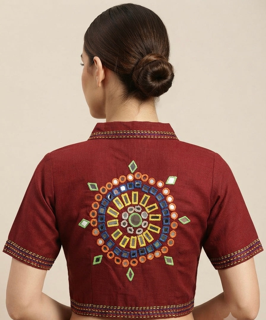 Multicolours mirror 🪞 thread work Navratri Blouse 👚