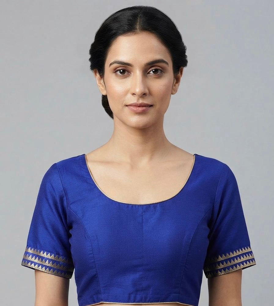 Gota patti border hands Blouse 👚 Royal blue