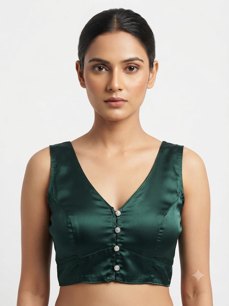 Bottle green with hands blouse 👚