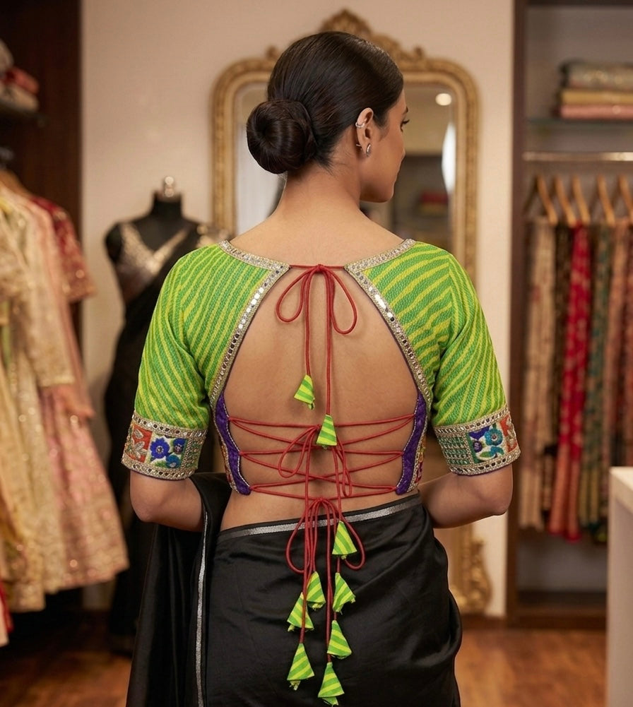 Dandiya multicolour backless blouse 👚