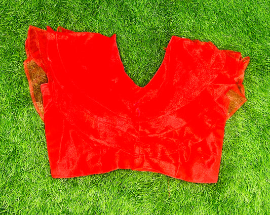Red shiny blouse