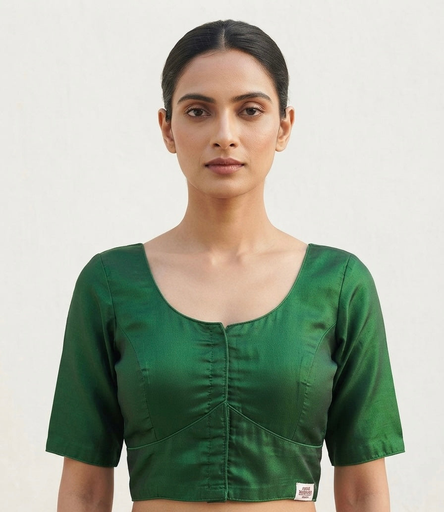Tissue Grace U-neck Blouse 👚 elbow hands