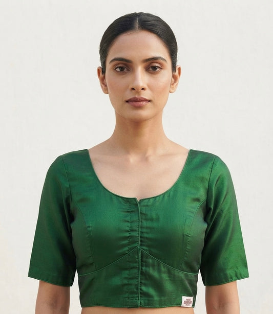 Tissue Grace U-neck Blouse 👚 elbow hands