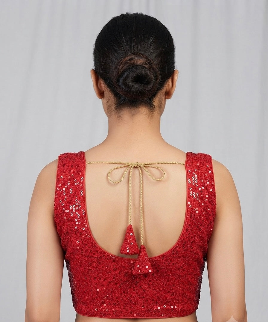 Sequence work Blouse 👚 with hands available red colour