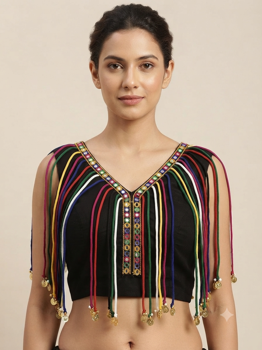 Colourful traditional Navratri Blouse 👚sleeveless ✨