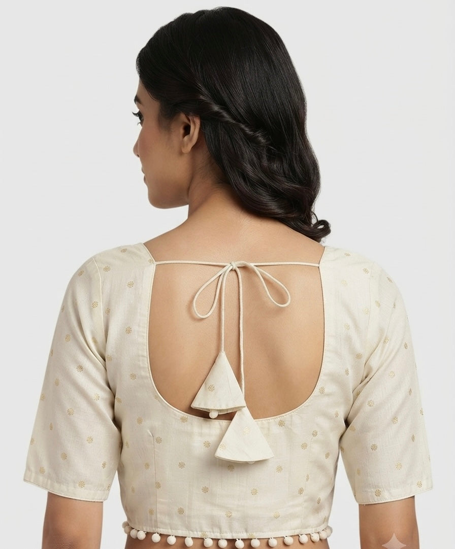 Tissue gold print Blouse 👚 with sleeves✨￼