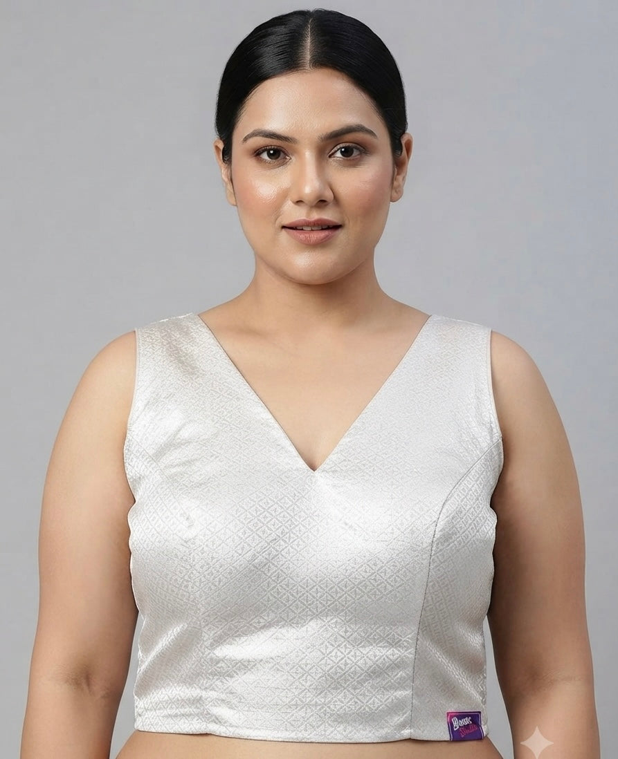 Silver Pearl Shine Blouse 👚 with hands ✨plus size