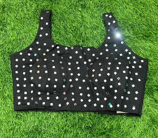 Black original mirror work with hands blouse