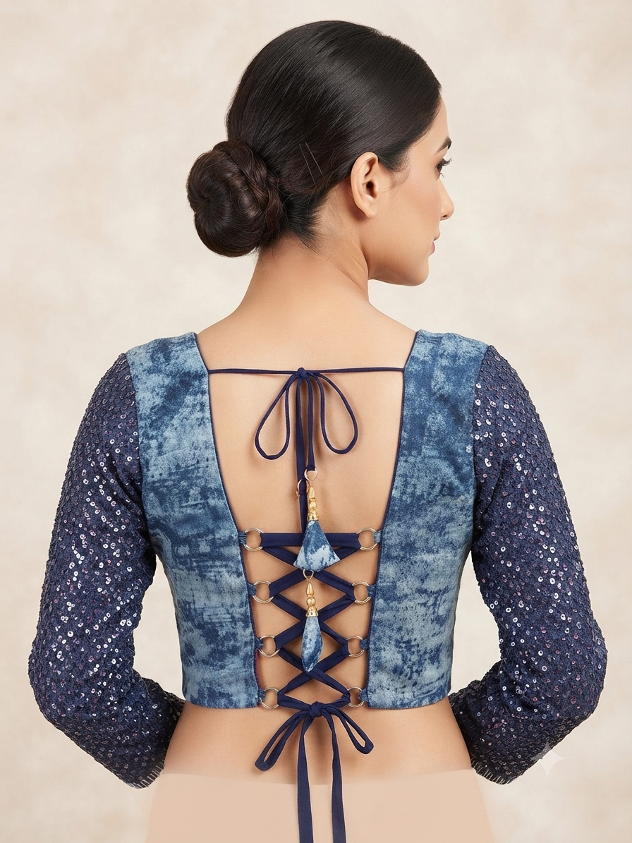 Premium denim corset full sleeve Blouse 👚