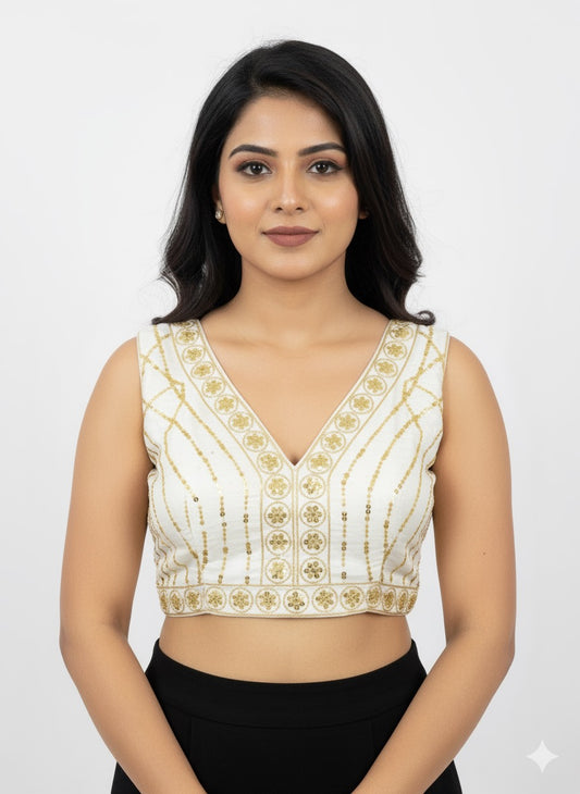 White embroidery blouse
