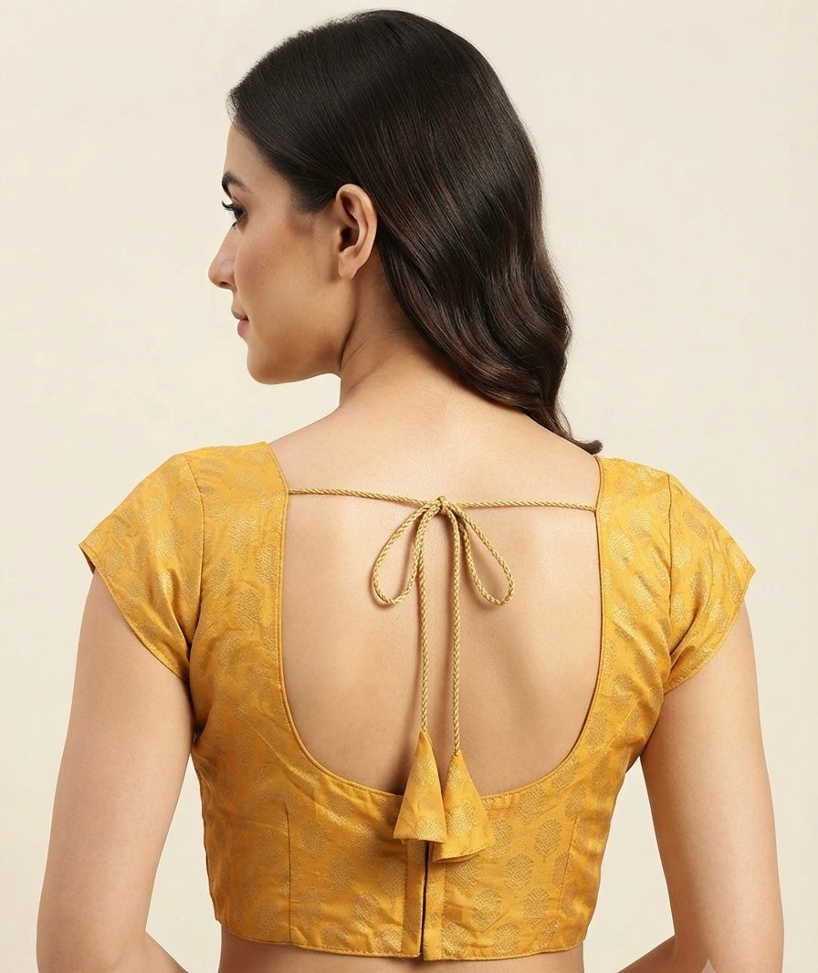 Printed Blouse 👚 mega hands yellow colour