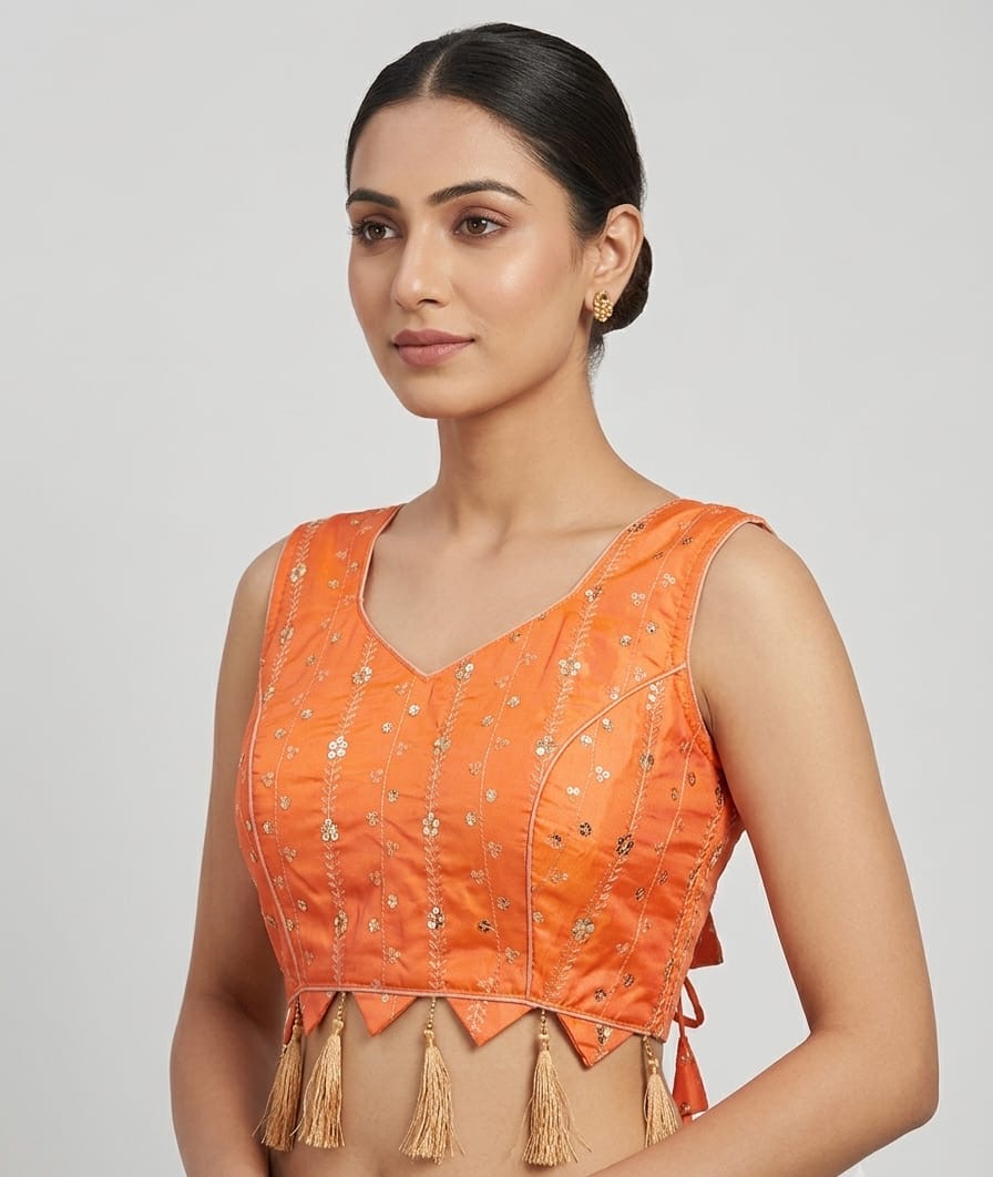 Fancy Blouse 👚 peach colour
