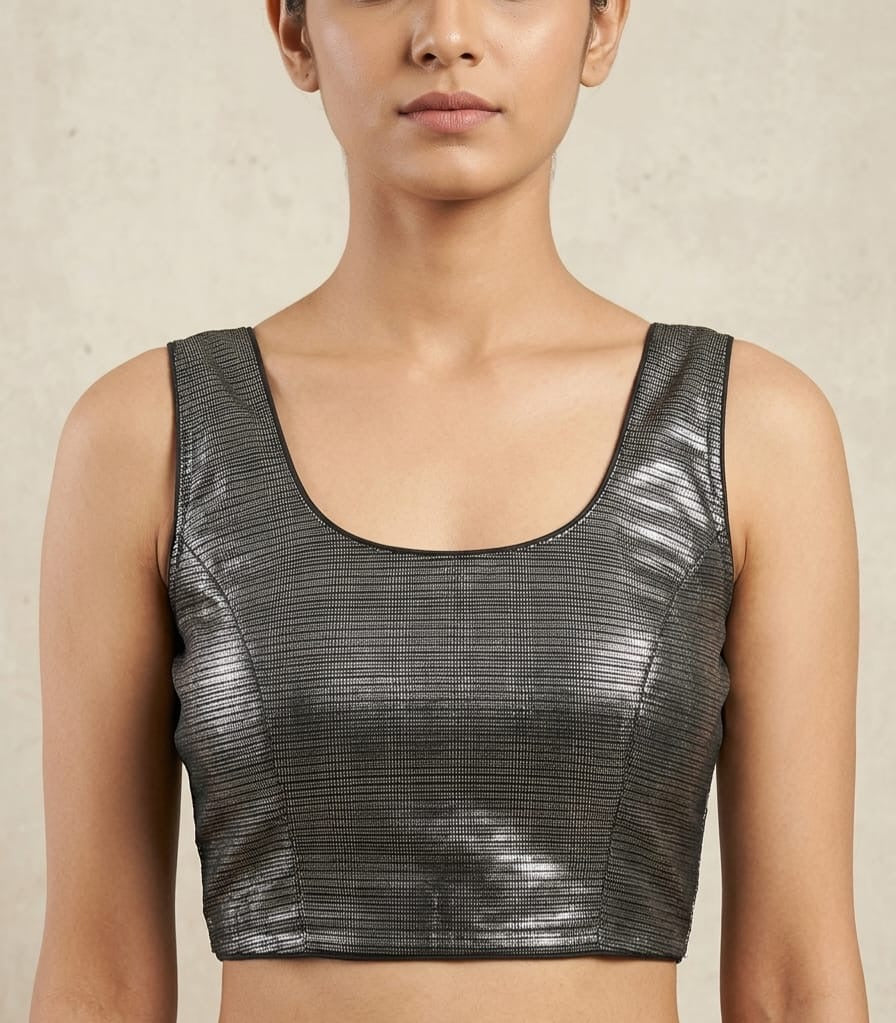 Black shiny ✨ Blouse 👚 with hands