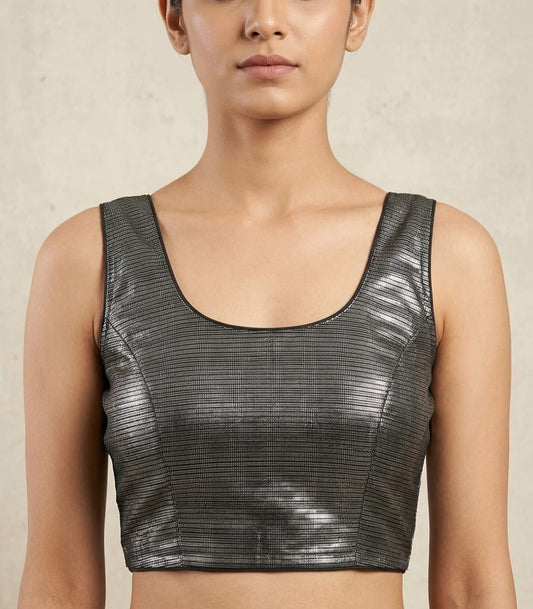 Black shiny ✨ Blouse 👚 with hands
