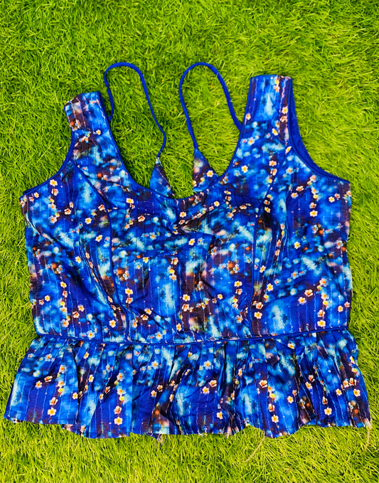 Blue peplum blouse
