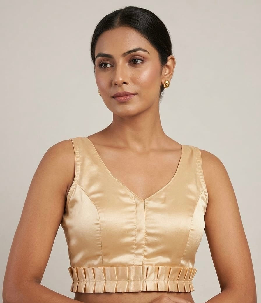 Fancy Blouse 👚 dual shade yellow with hands