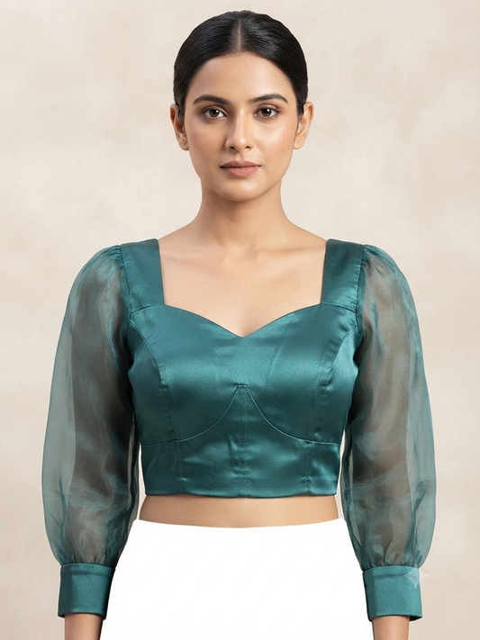 Premium silk puff hands full sleeve Blouse 👚