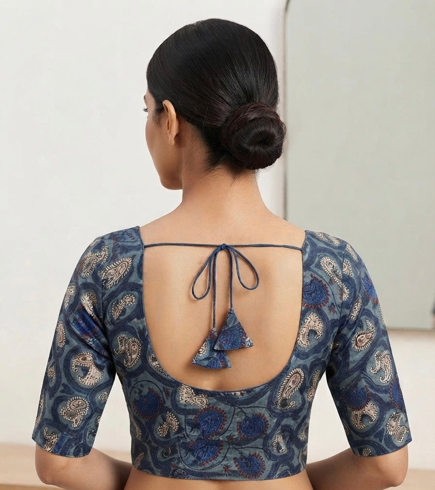 Digital Kalamkari printed Blouse 👚 with sleeves